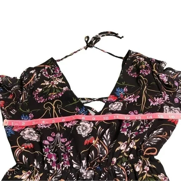 LUCCA Boho Black Floral Maxi Dress - Picture 13 of 15